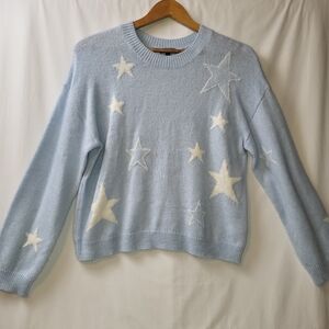 Rails Perci Star Sweater Women's Size Small Wool Cashmere Blend Powder Blue